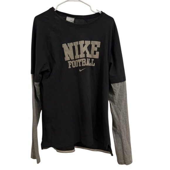 Nike Other - Nike Vintage Football Long Sleeve Layered Gray XXL Fits Like XL Athletic Tshirt